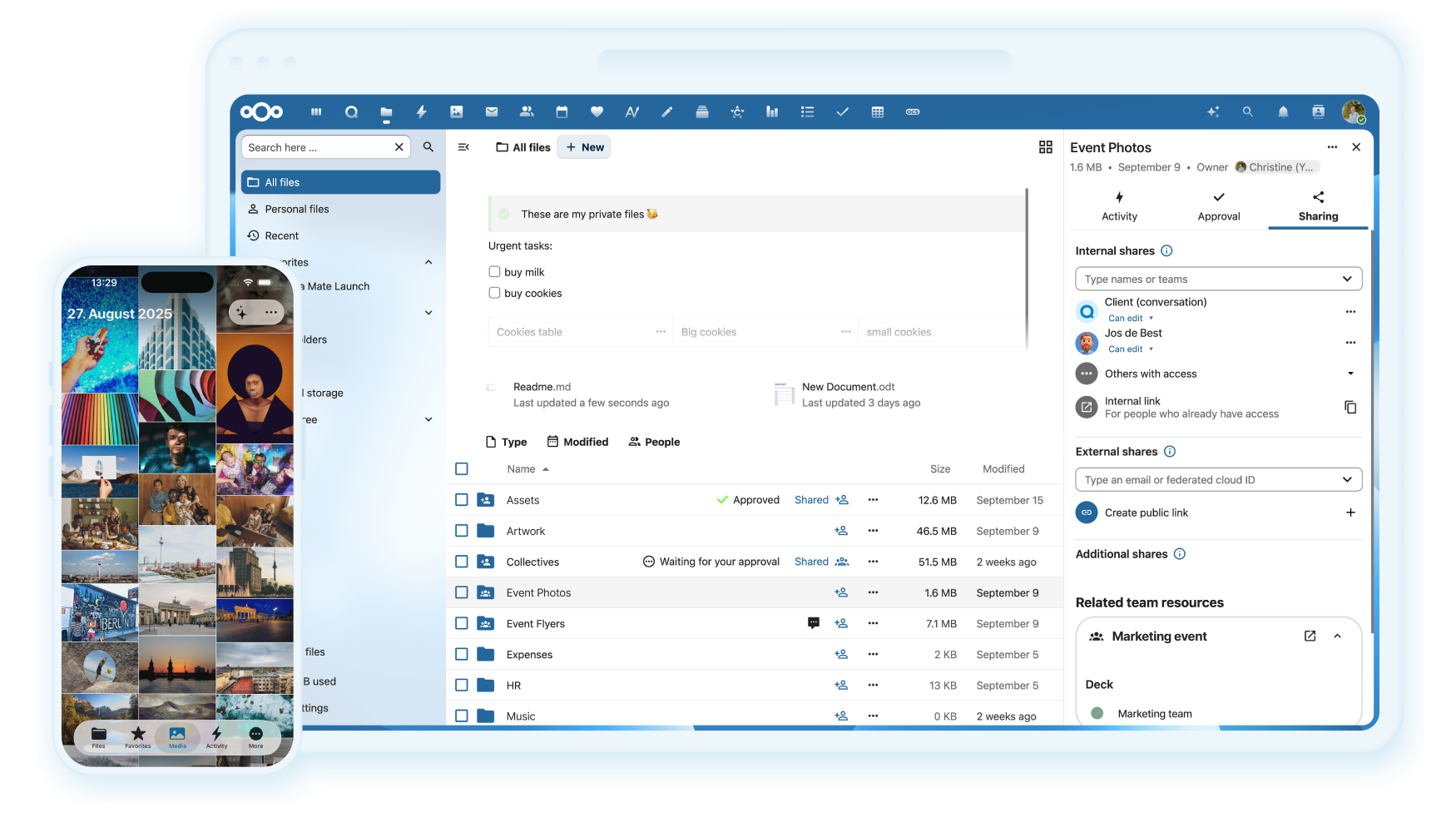 Nextcloud - 开源自托管网盘与协作平台,PHP开发,数据安全可控,替代百度网盘与Google Drive